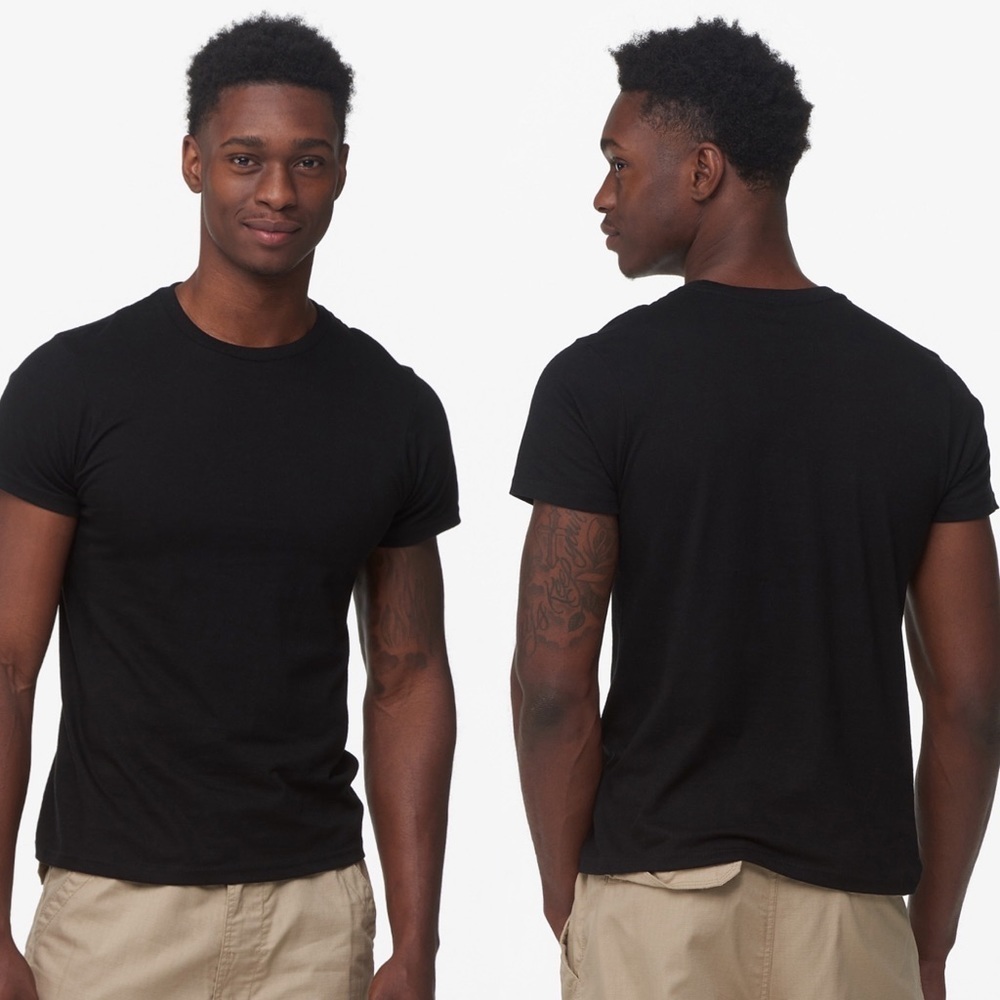 Csg Black T-Shirt Crew Neckline Short Sleeves Size Medium Cotton Tee Minimalist